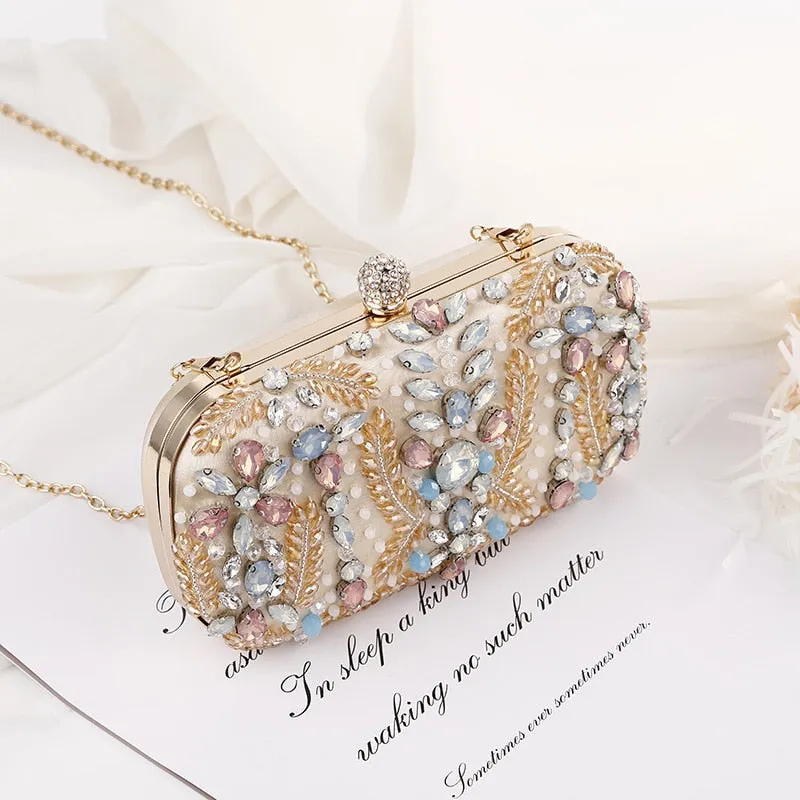 Crystal Clutch Bag for Wedding Party Luxury Rhinestone Clutch Purse and Handbag Banquet Chain Shoulder Bag