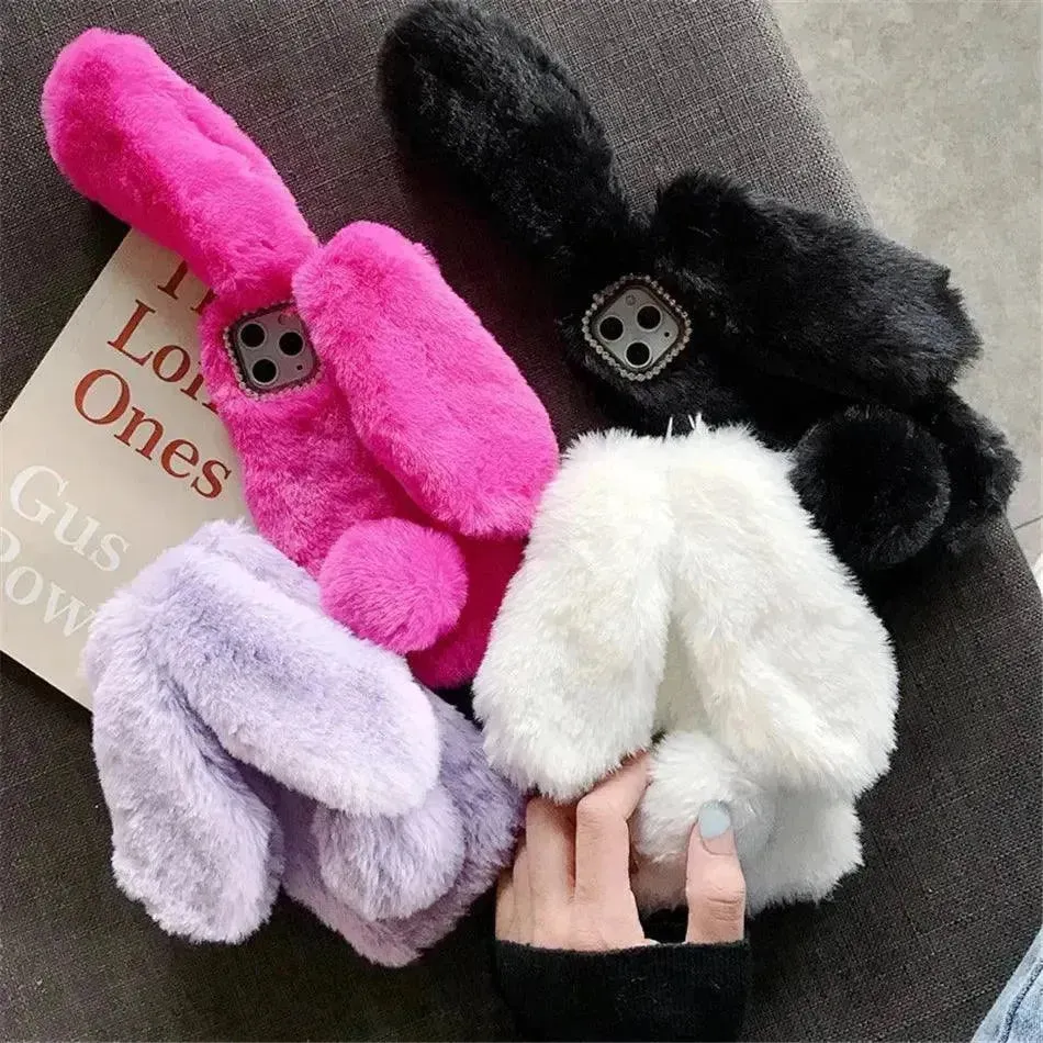 Cute 3D Fur Bunny Style Phone Case (For iPhones)