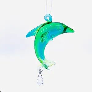 Dazzle Glass Dolphin, Teal 13