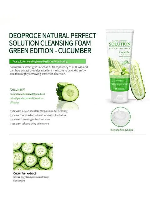 [DEOPROCE] Natural Perfect Solution Cleansing Foam (170g/5.75fl.oz) -3Style