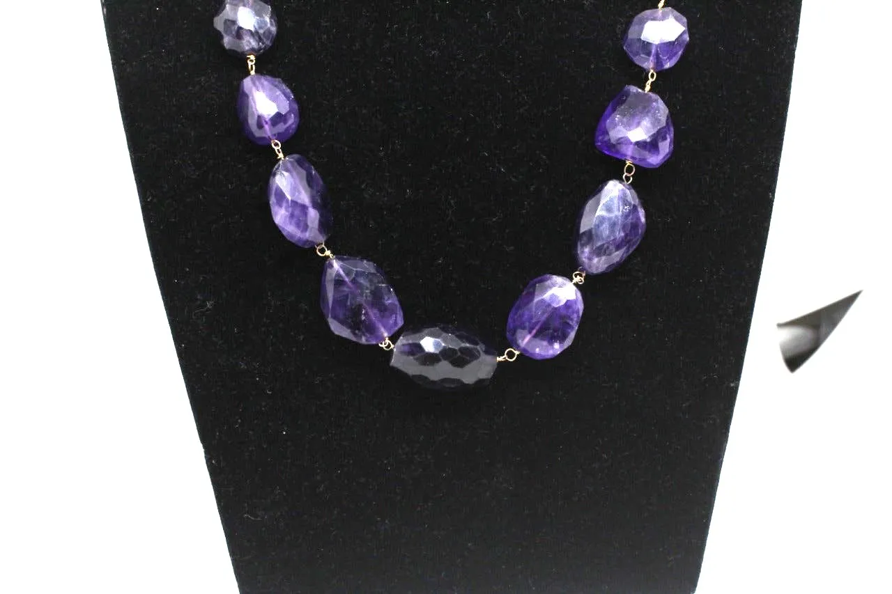 Designer Amethyst  beaded Necklace Set