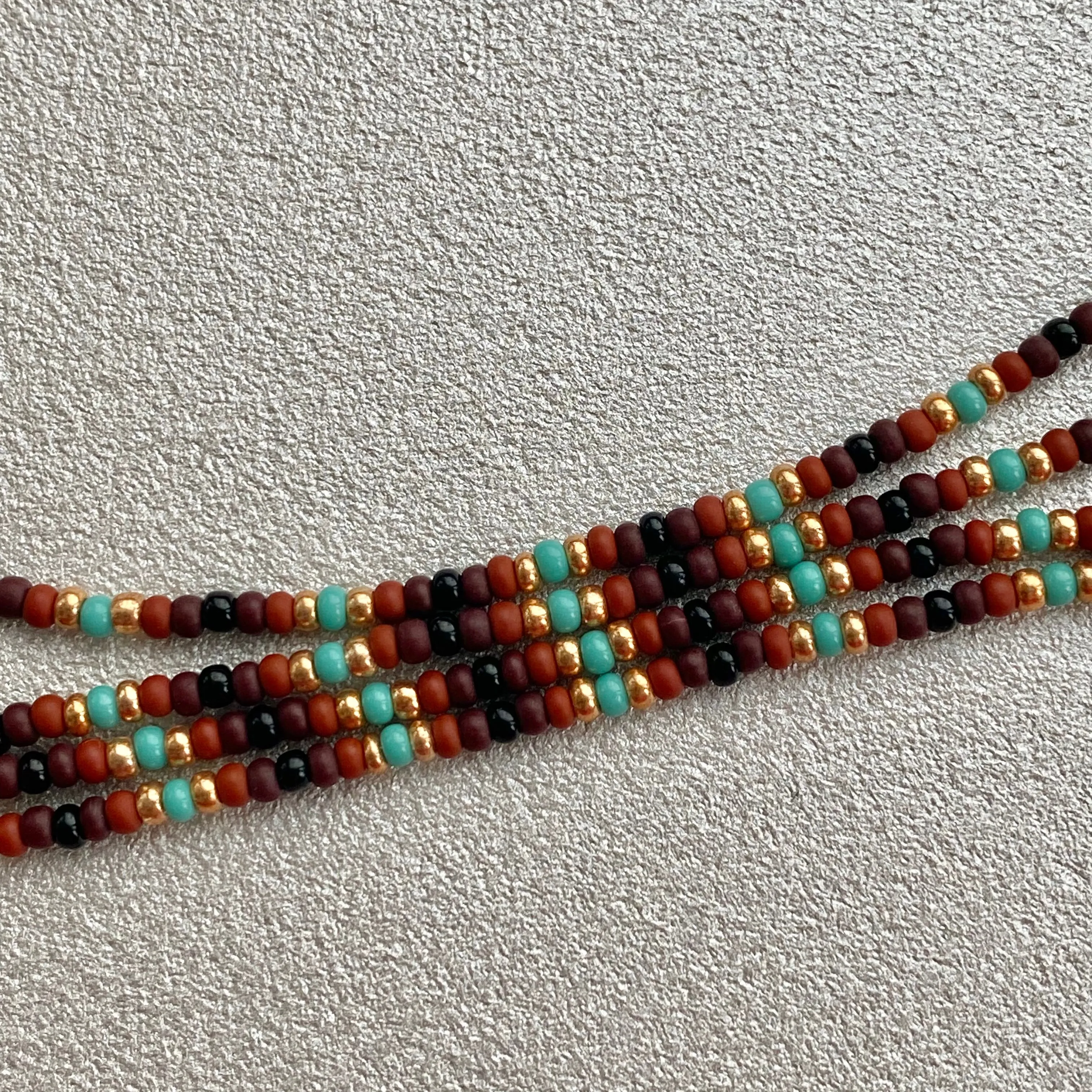 Earthy Seed Bead Glasses chain, Brown Gold Turquoise Teacher Lanyard, Eyeglass chain