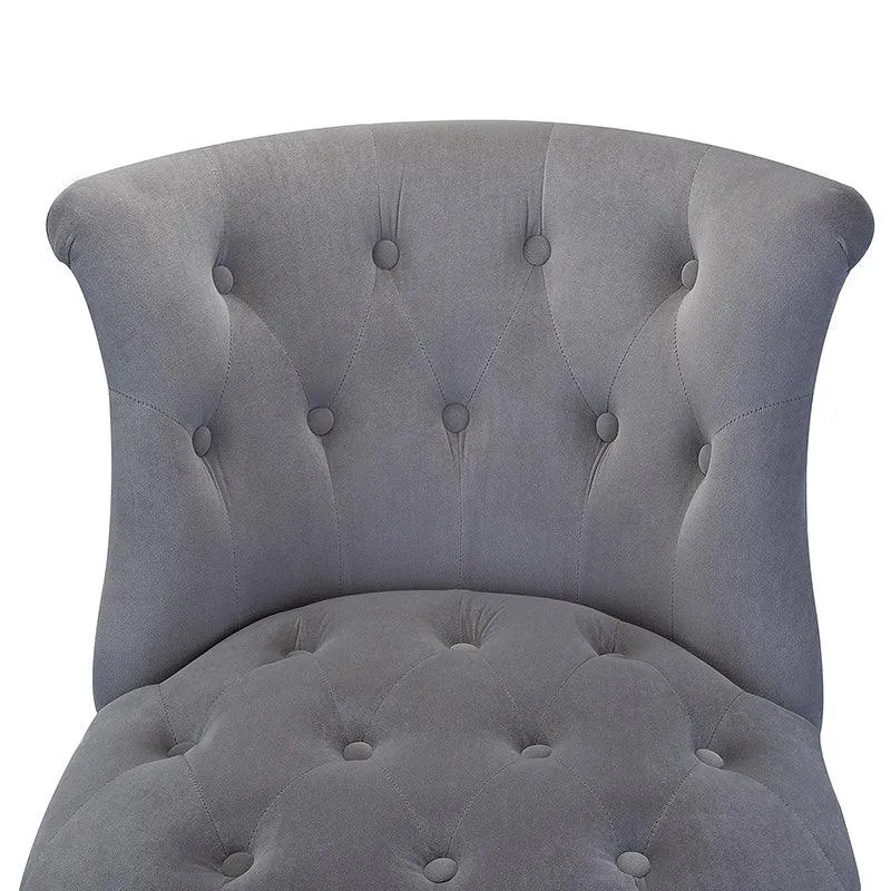 Elegantly Curved Jonnie Tufted Vanity Stool