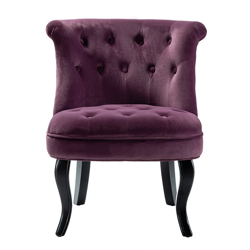 Elegantly Curved Jonnie Tufted Vanity Stool