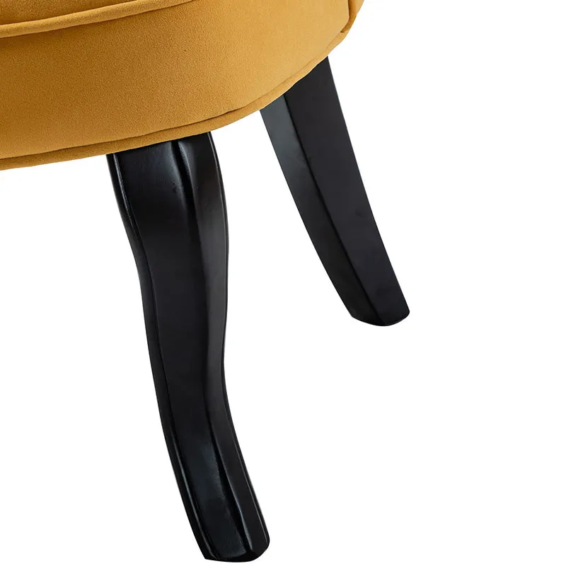 Elegantly Curved Jonnie Tufted Vanity Stool