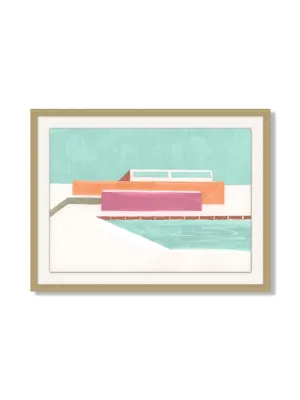 'Expressionist Poolside' by Nathan Turner Framed Art