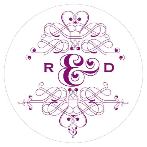 Fanciful Monogram Small Sticker Lavender