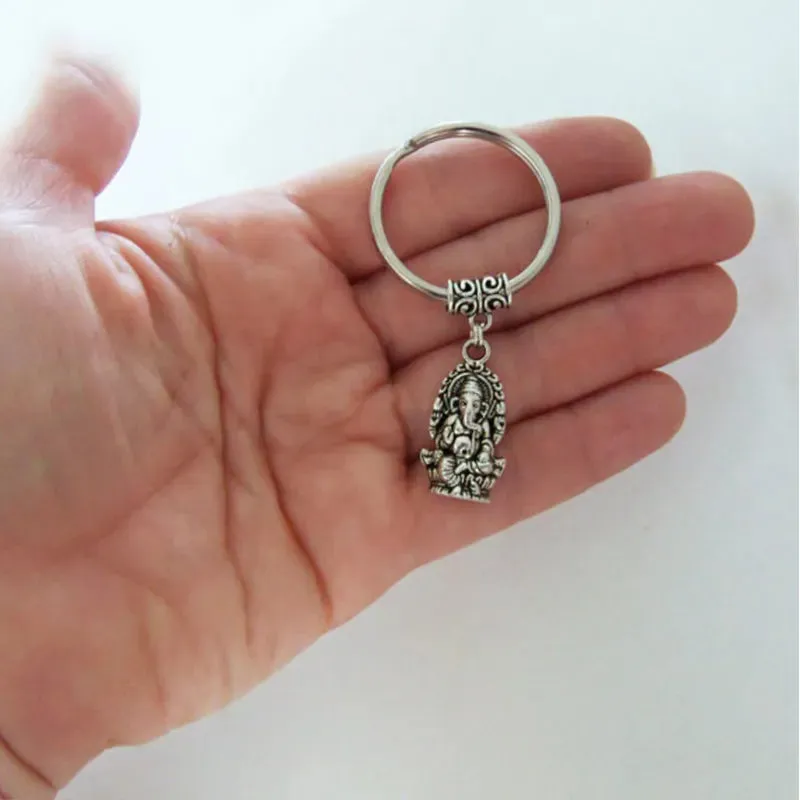 Fashion Ganesha Keychain Sacred Elephant Buddha Key Ring