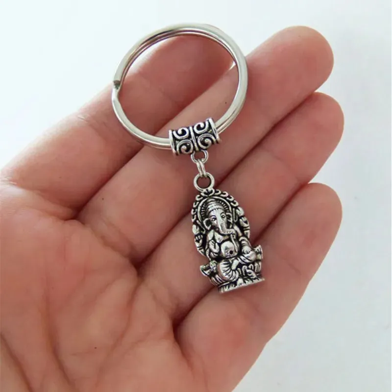 Fashion Ganesha Keychain Sacred Elephant Buddha Key Ring