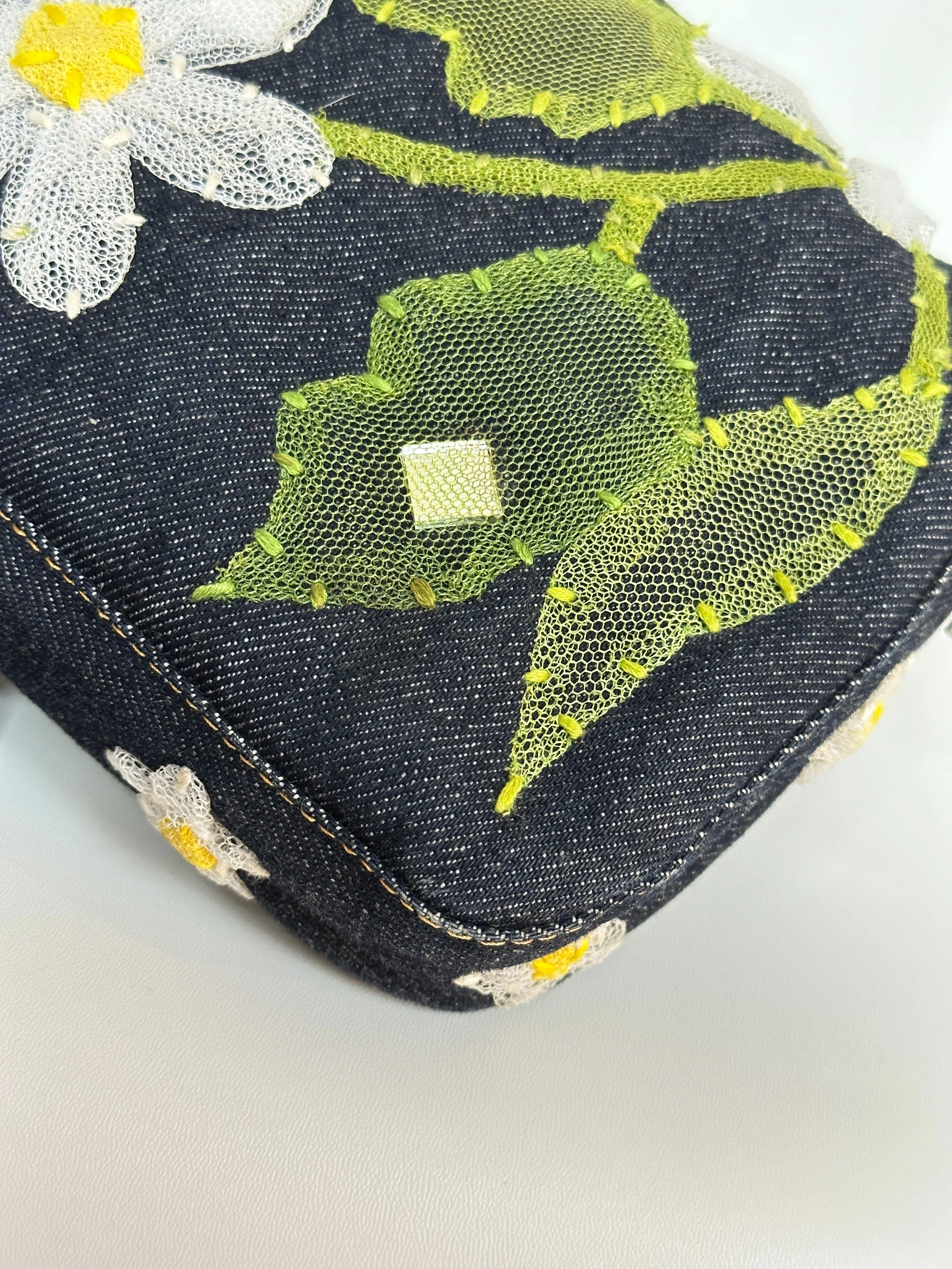 Fendi Baguette Bag Embellished Denim