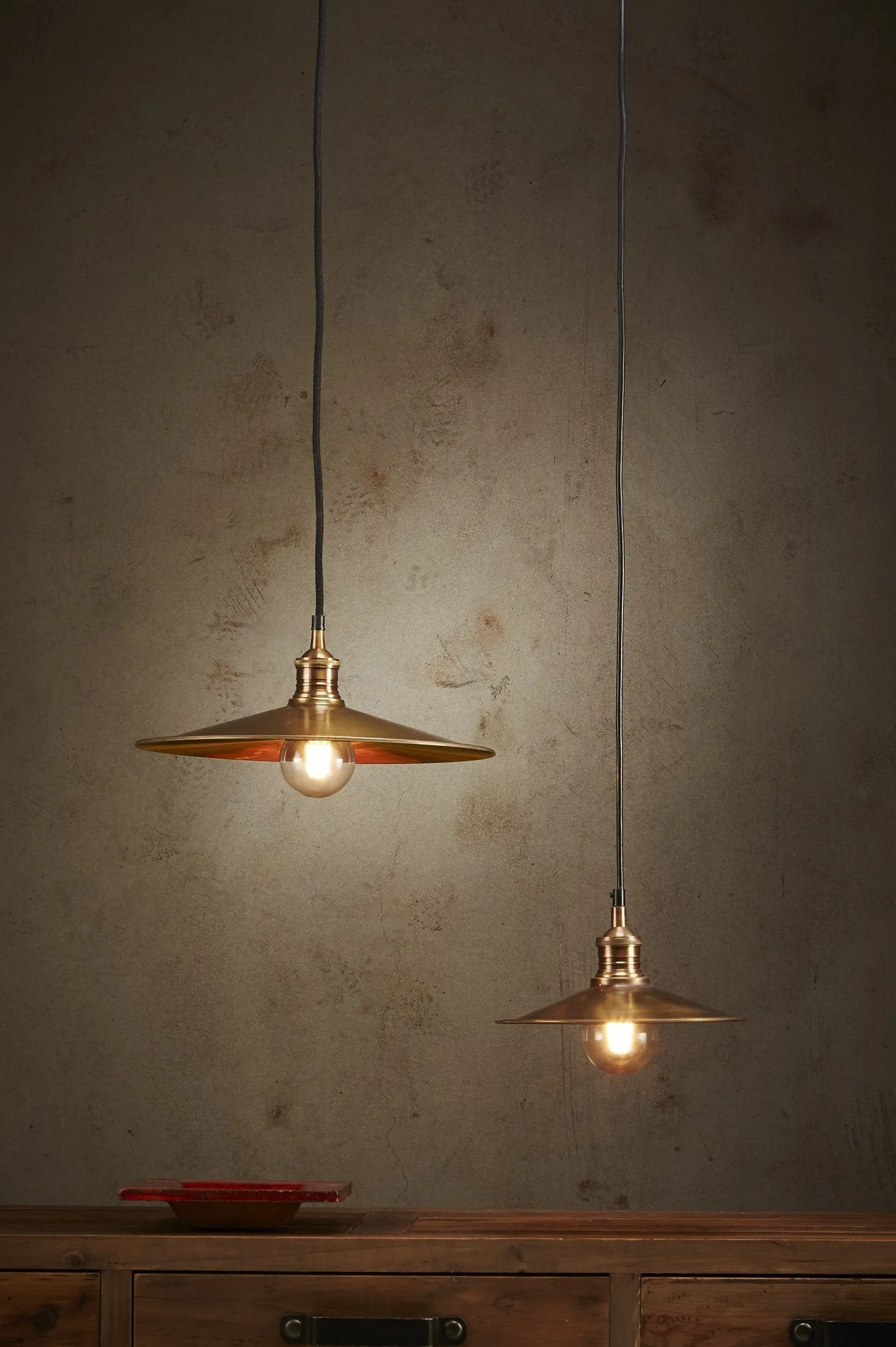 Forbes Small - Antique Brass - Dish Pendant Light