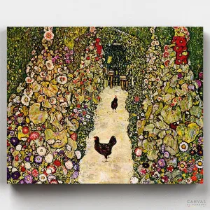 Garden Path with Chickens - Paint by Numbers