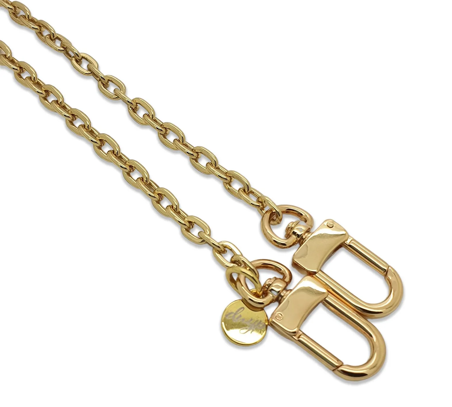 Gold Metal Crossbody Oval Chain from 90 to 140 cm