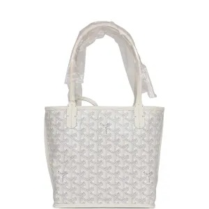 Goyard Goyardine Anjou White Mini Bag Palladium Hardware