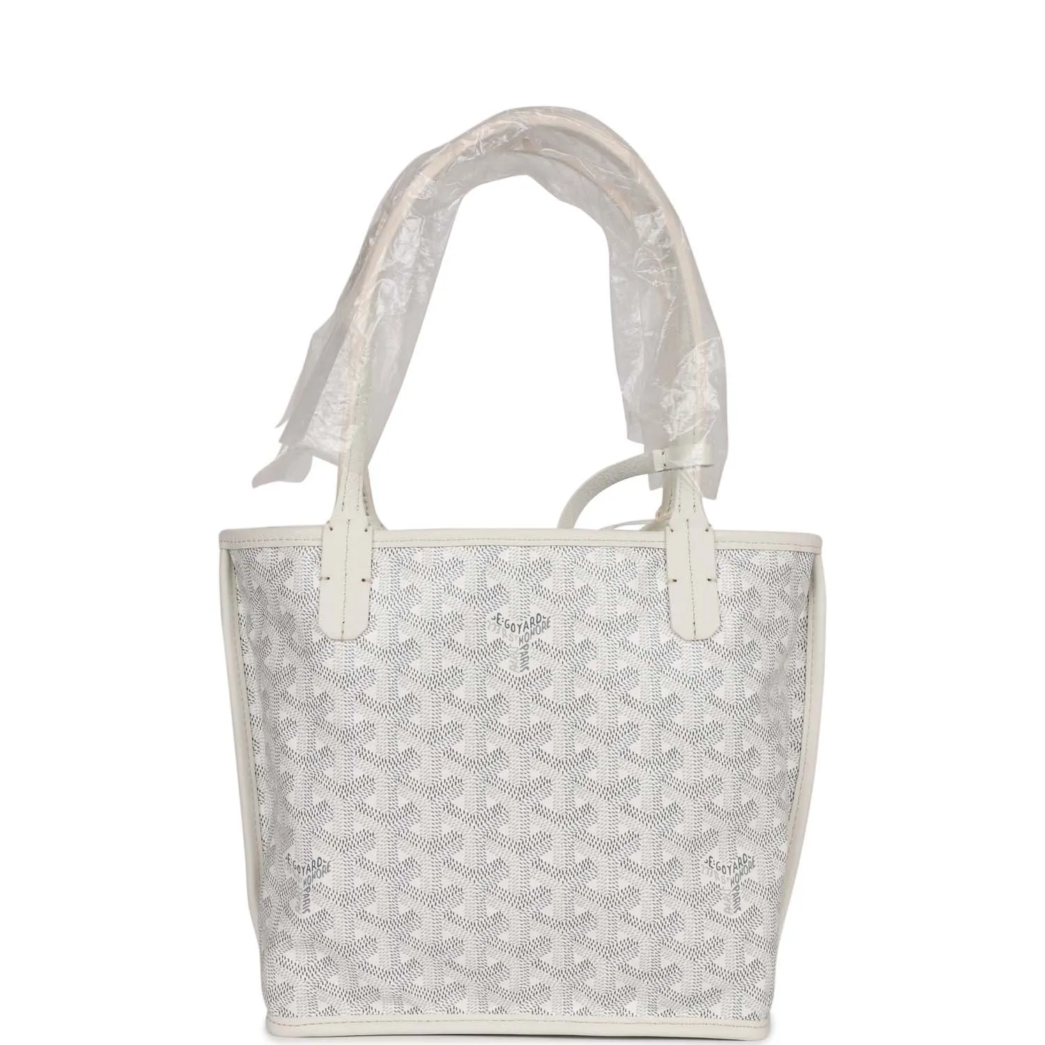 Goyard Goyardine Anjou White Mini Bag Palladium Hardware