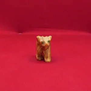 Hand Carved Alabaster Brown Bear