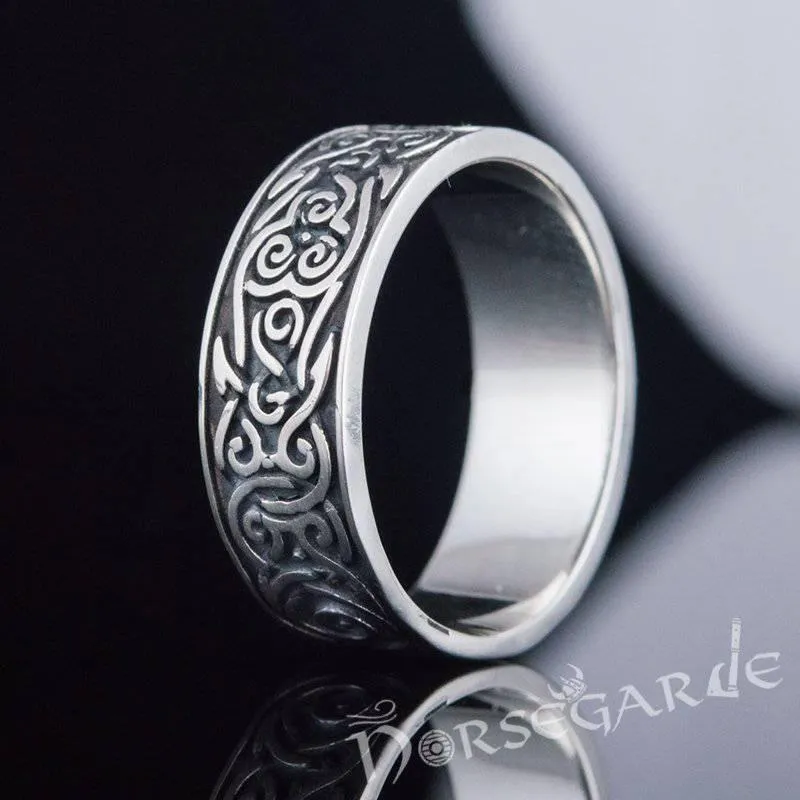 Handcrafted Celtic Ornamental Band - Sterling Silver