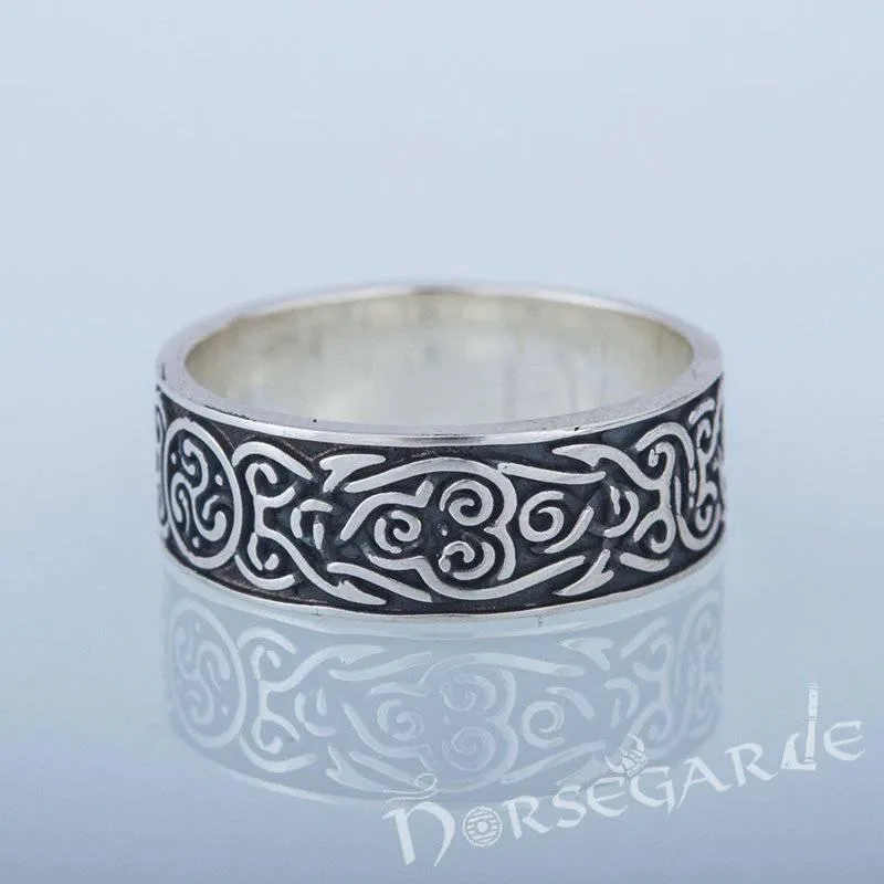 Handcrafted Celtic Ornamental Band - Sterling Silver