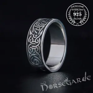 Handcrafted Celtic Ornamental Band - Sterling Silver