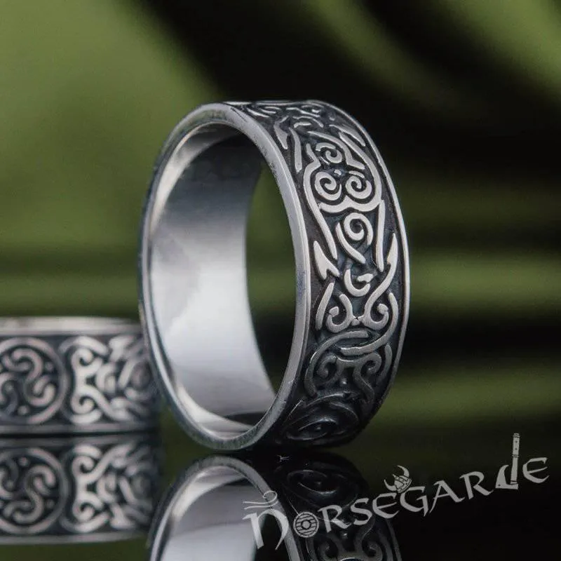 Handcrafted Celtic Ornamental Band - Sterling Silver