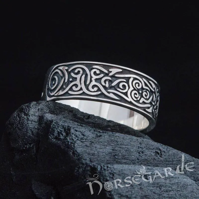 Handcrafted Celtic Ornamental Band - Sterling Silver