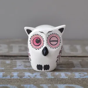 Handmade Ceramic Pink Baby Owl Ornament