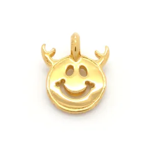 Happy Face Charm -Antlers 18k Yellow Gold Plating