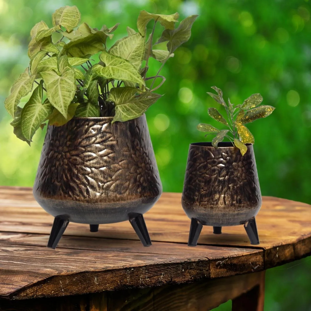 Hazel Metal Planter with Stand