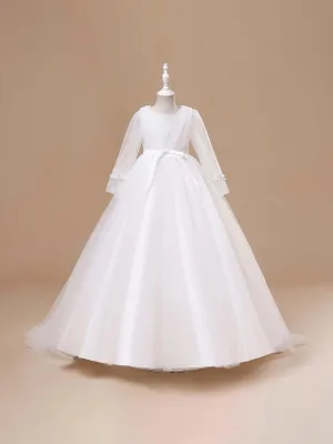 Her Little Majesty Tulle Train Communion Gown