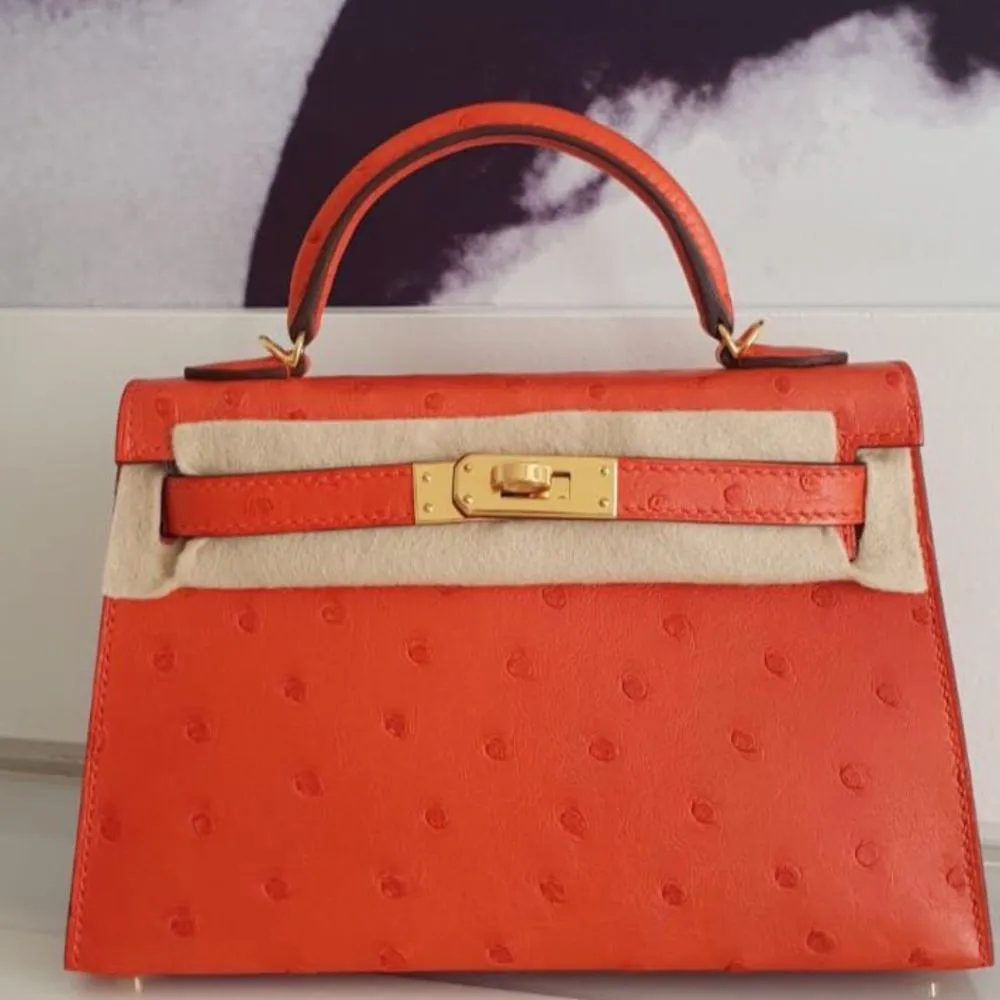 Hermès Kelly 20 Capucine Ostrich Gold Hardware GHW