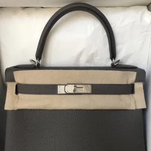 Hermès Kelly 28 Gris Etain Togo Palladium Hardware PHW