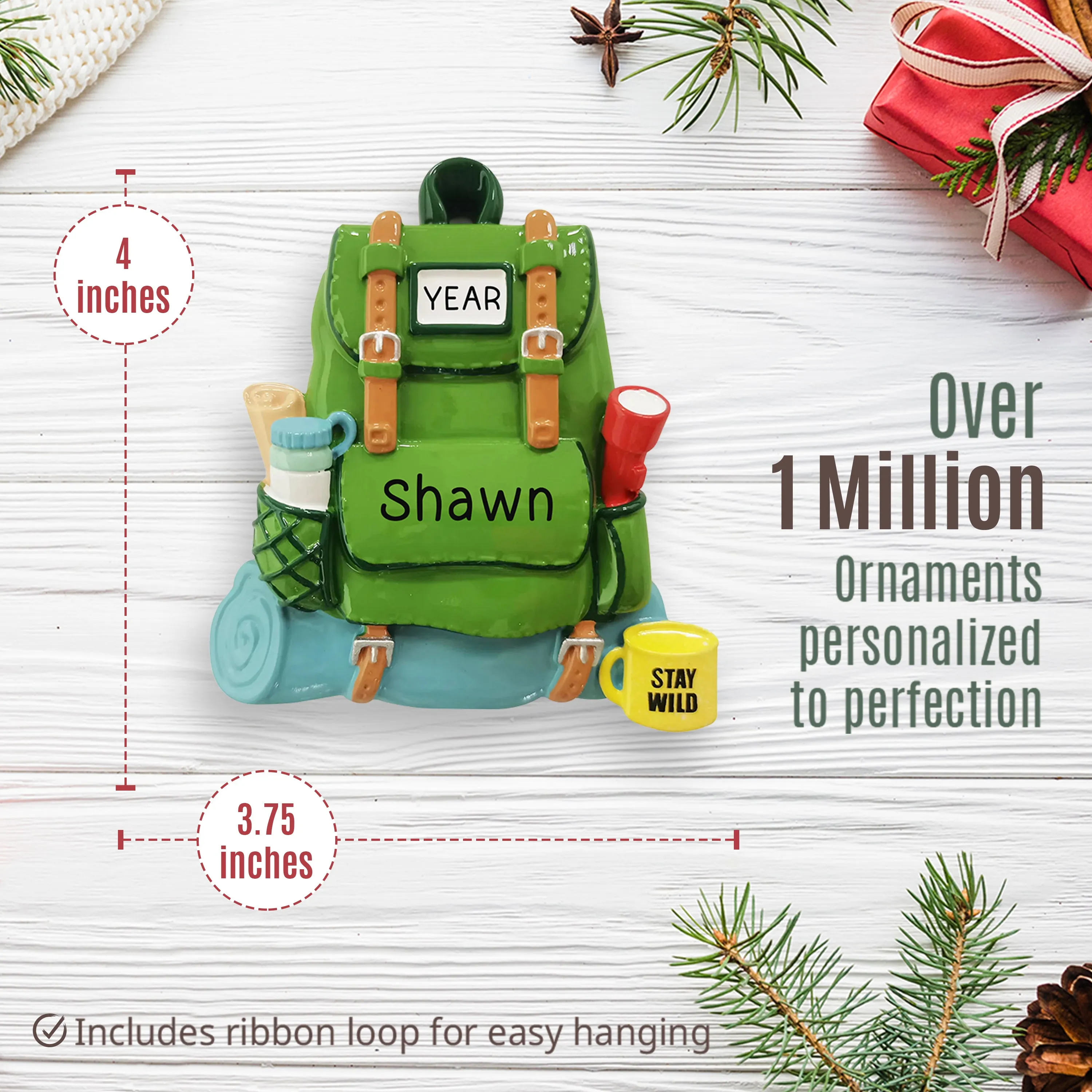 Hiking Backpack Personalized Ornament