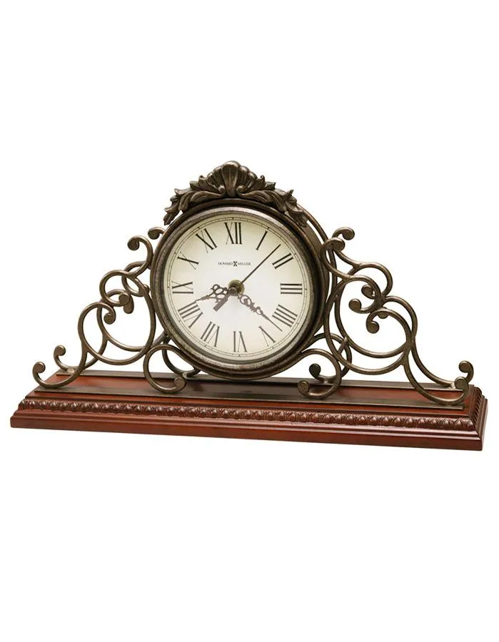 Howard Miller Adelaide Chiming Mantel Clock - Wrought Iron Fram - Windsor Cherry