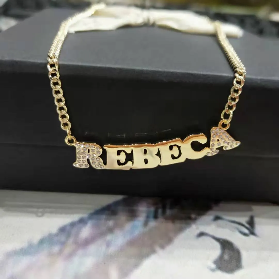 Iced Out Bling Custom Name Necklace