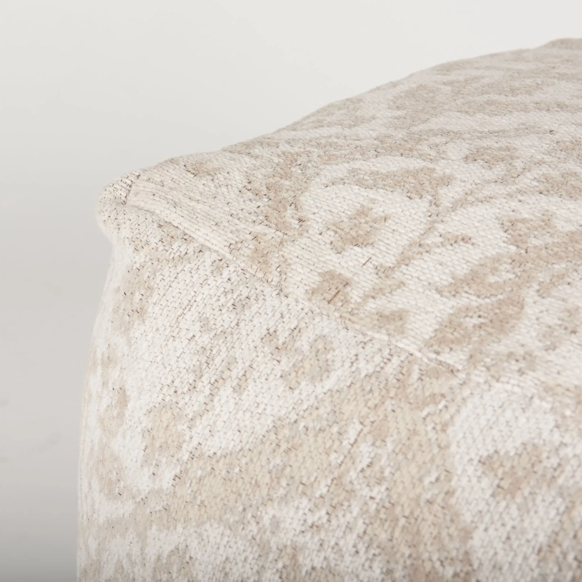 Jacquard Sophie Pouf in Cream