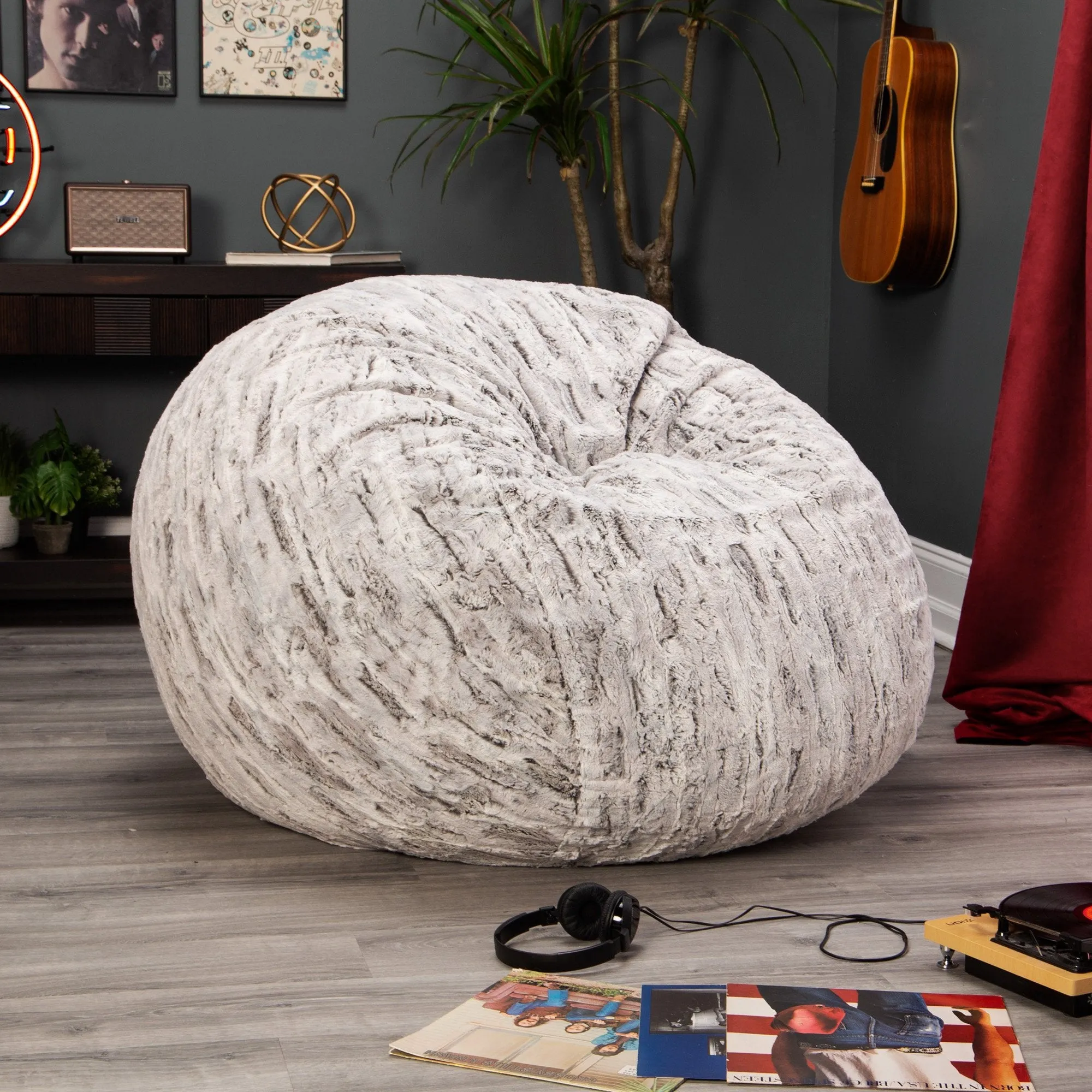 Jaxx Saxx 4' Plush Faux Fur Bean Bag