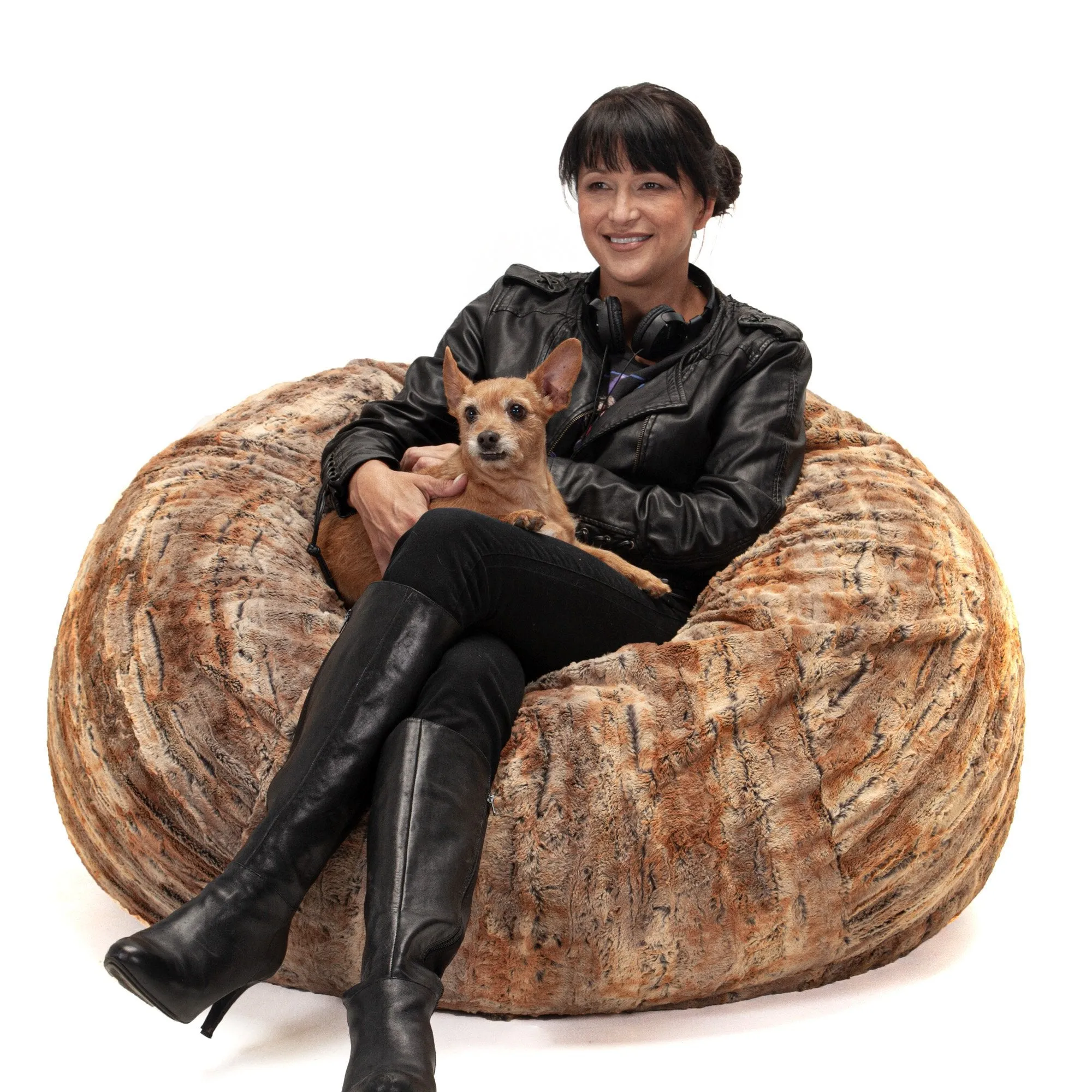 Jaxx Saxx 4' Plush Faux Fur Bean Bag