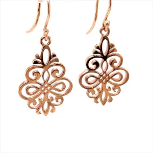 Jewel 9ct Rose Gold Fancy Filagree Scroll Pattern on Hooks