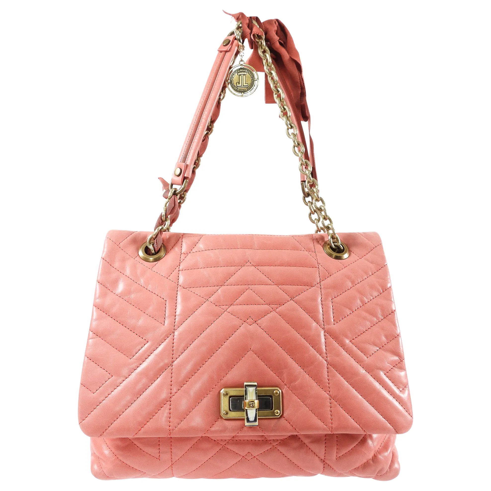 Lanvin Pink Quilted Leather Happy Bag