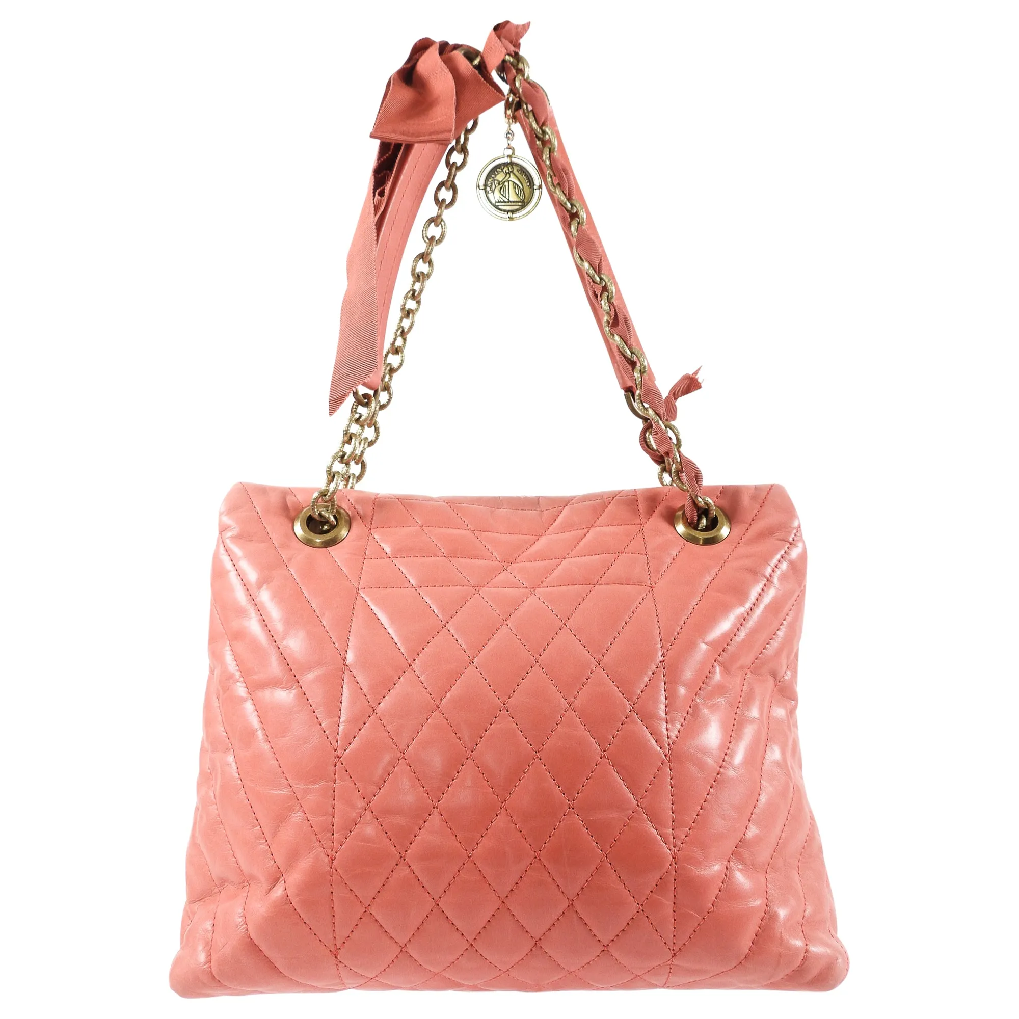 Lanvin Pink Quilted Leather Happy Bag