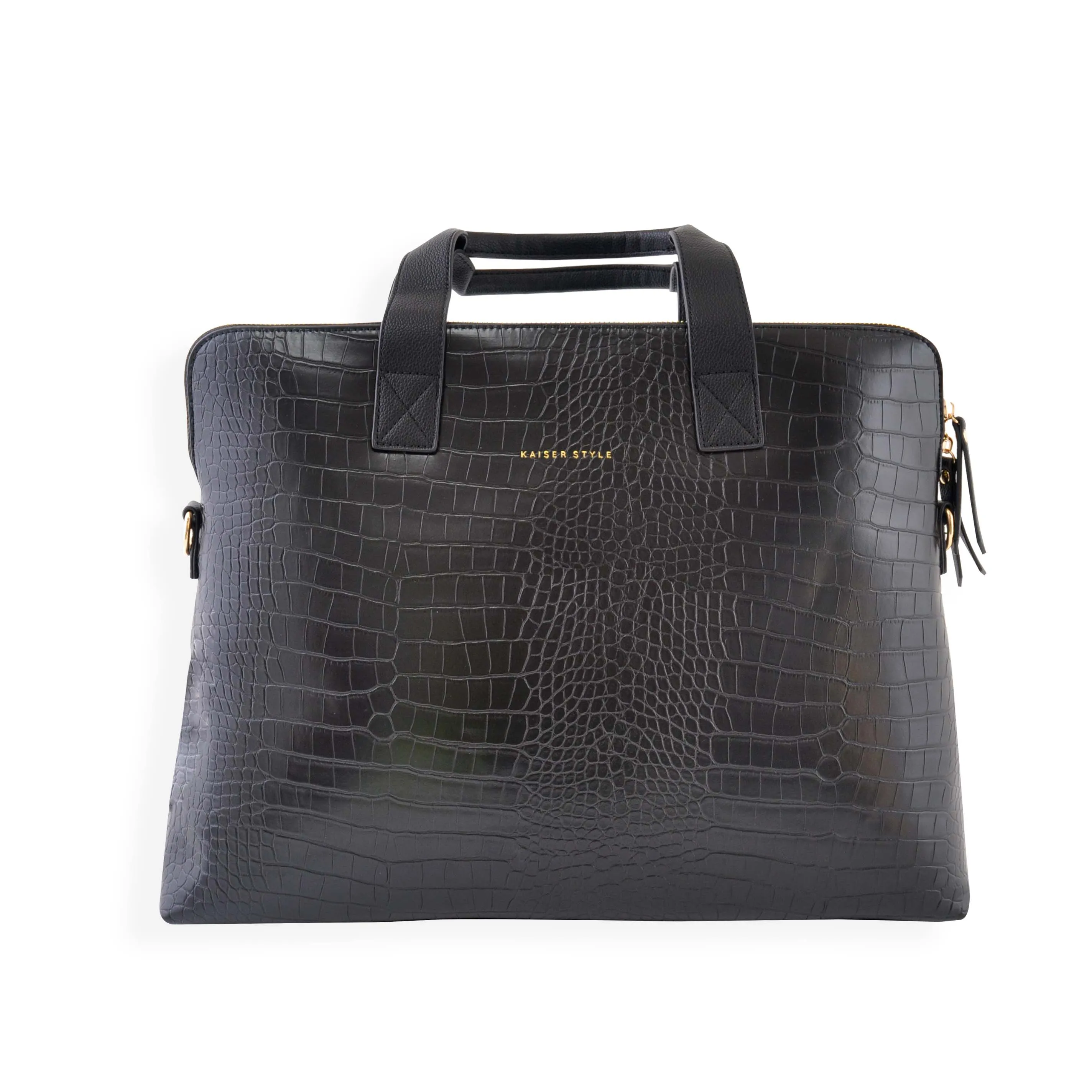 Laptop Tote Bag - Black Croc