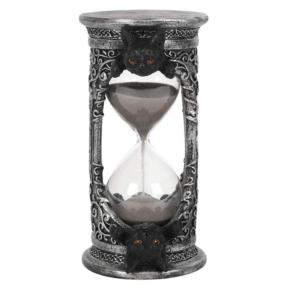 Large Black Cat Hourglass Timer