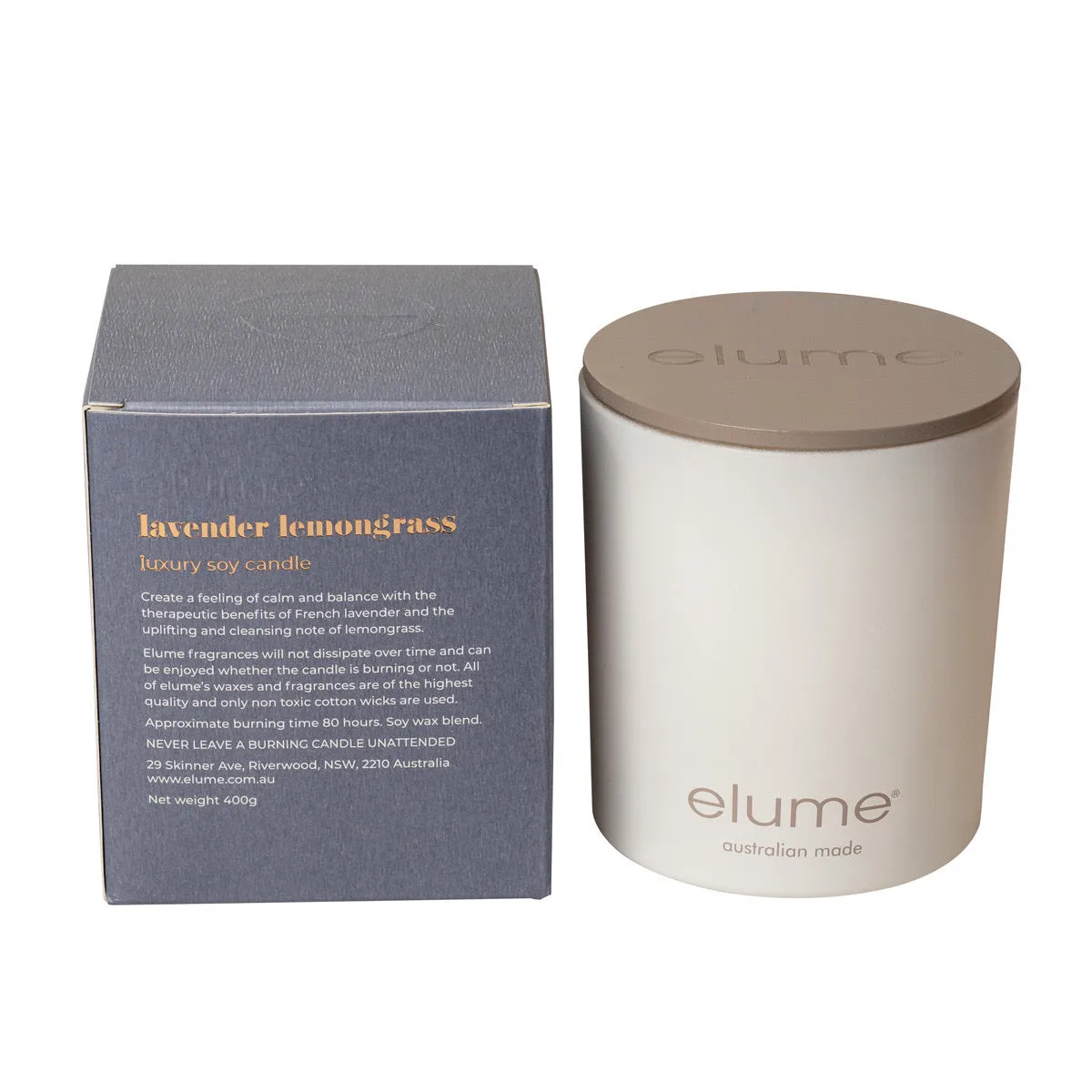 Lavender Lemongrass: Elume Luxury Soy Candle