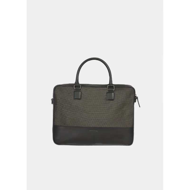 Leather Laptop Bag, Grey