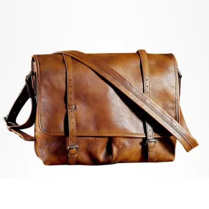 Leather Messenger Diaper Bag