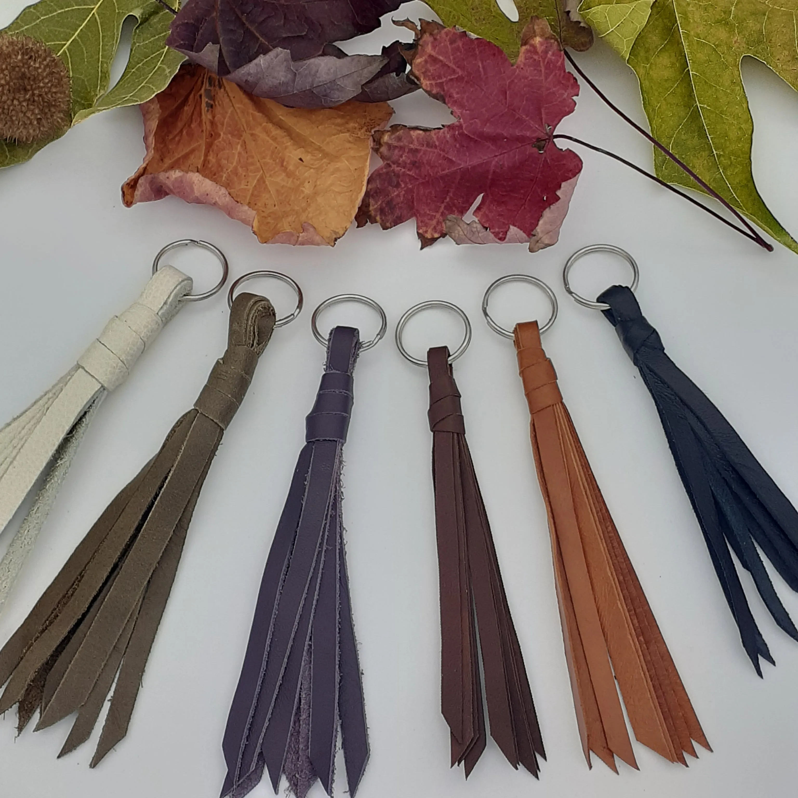 Leather Tassel Key Ring