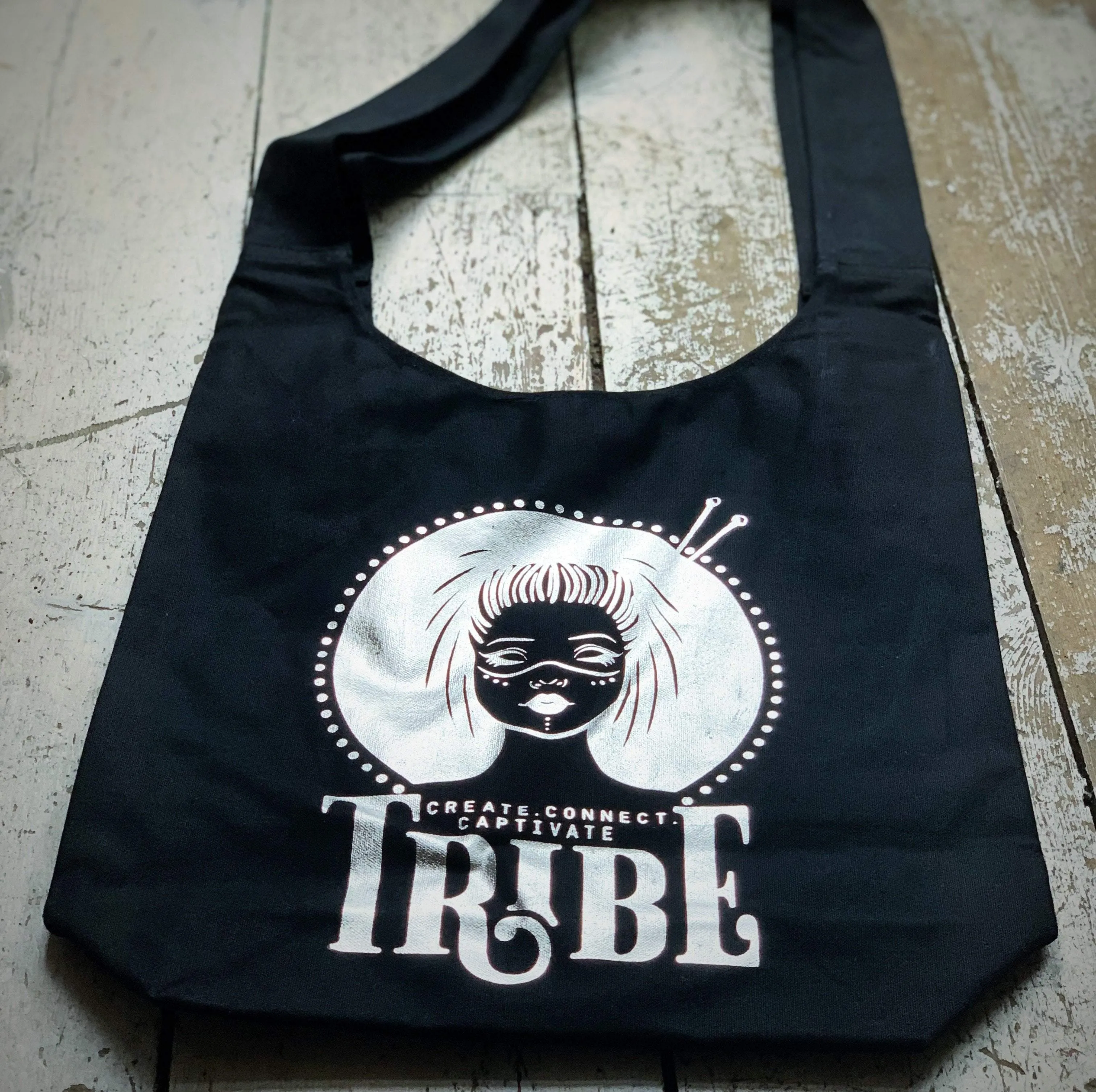 Limited Edition BLACK & FOIL Tribe Canvas Sling Bag