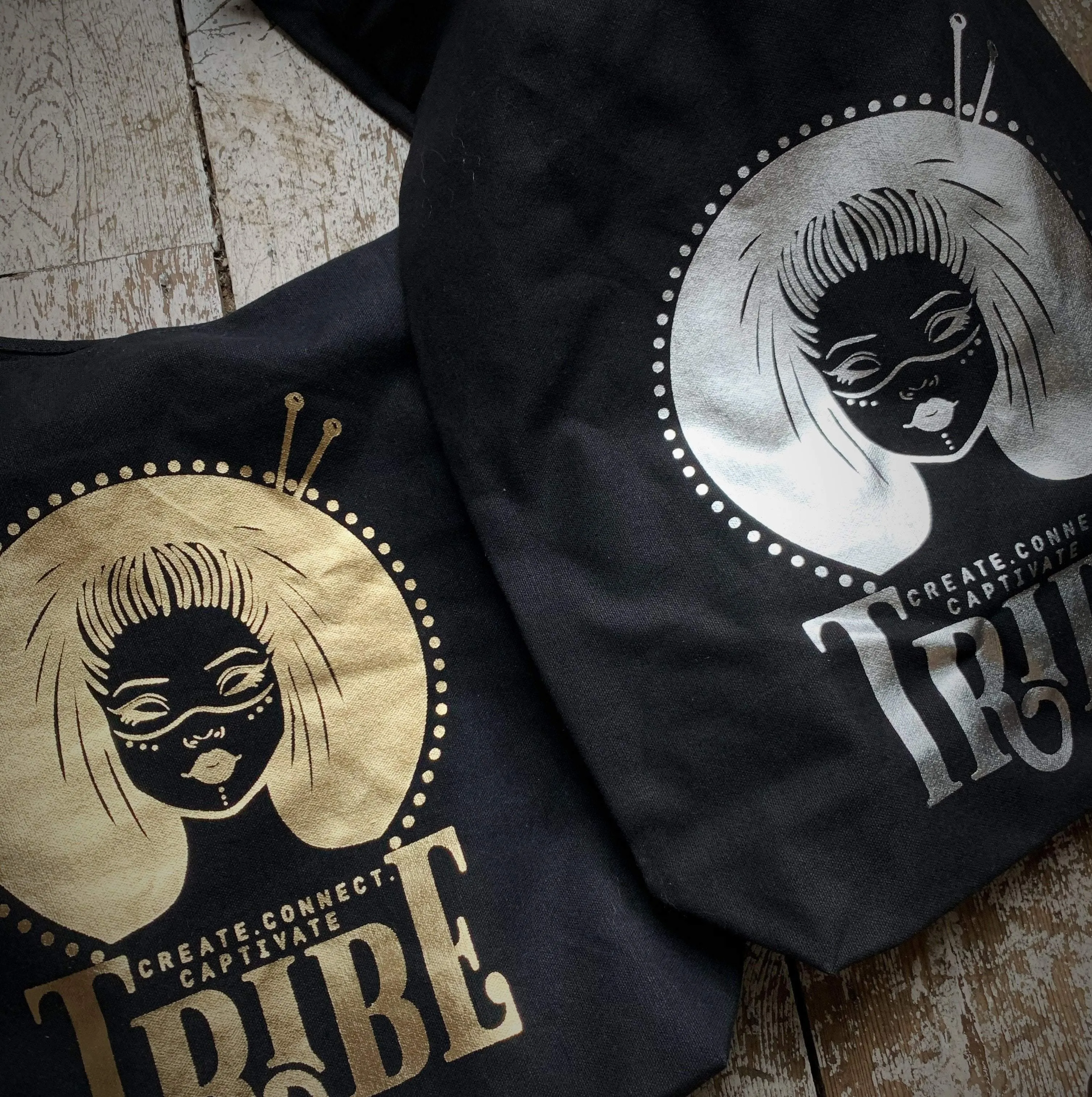 Limited Edition BLACK & FOIL Tribe Canvas Sling Bag