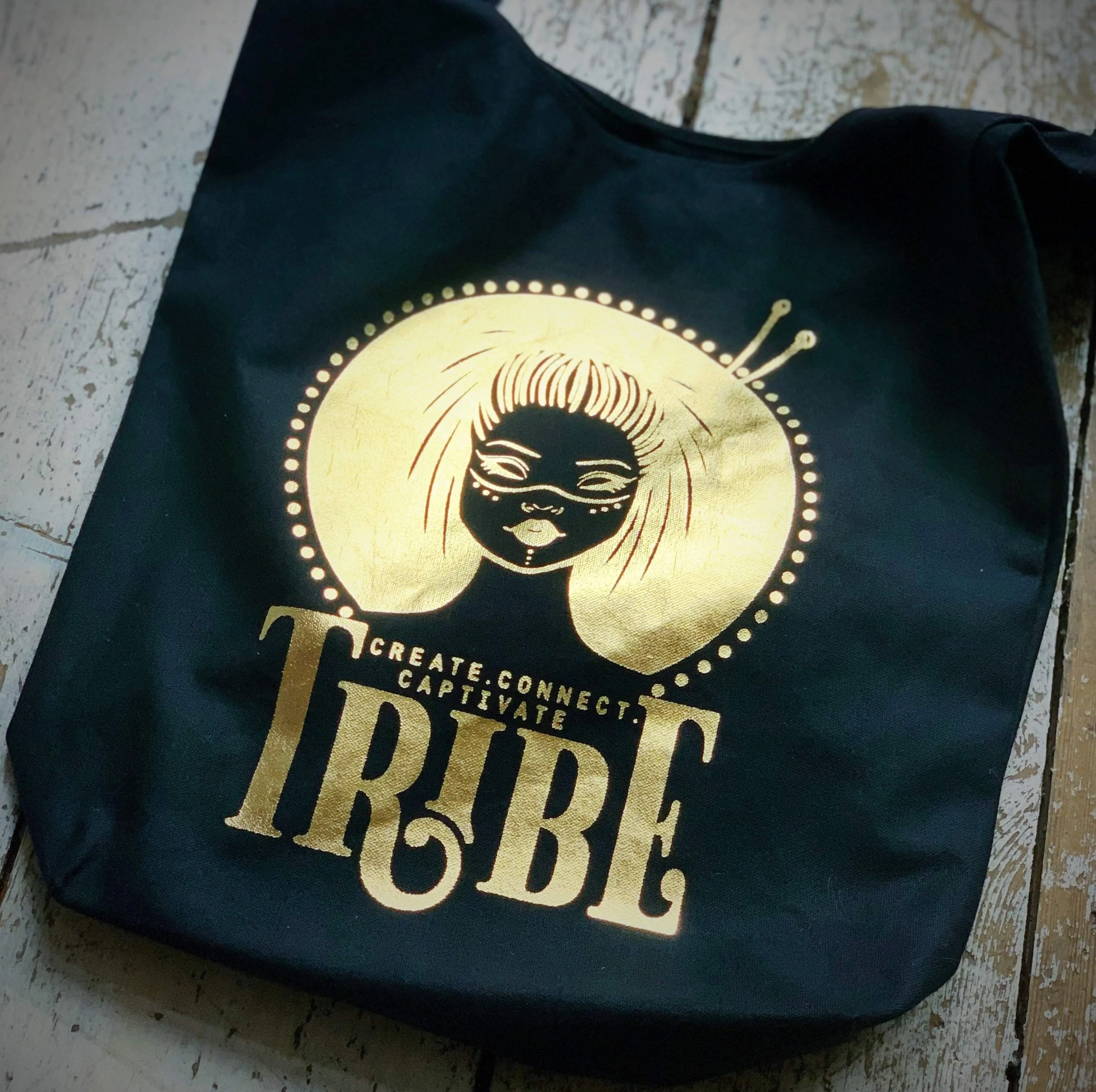 Limited Edition BLACK & FOIL Tribe Canvas Sling Bag