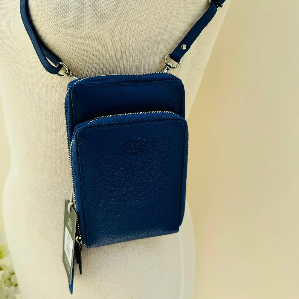 LLG Pebble Leather RFID X-Body Phone Bag